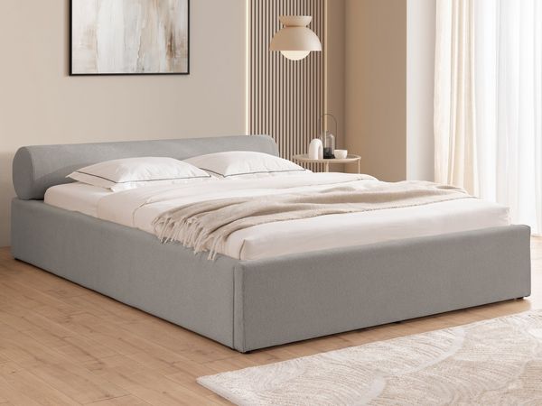 S-Style Möbel Polsterbett Josy aus Chenille-Stoff mit Lattenrost und großem Bettkasten (1 x Polsterbett mit Lattenrost), Chenille-Stoff