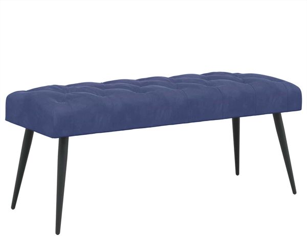 vidaXL Bank mit Knopfheftung Polizeiblau 110 x 40 x 46 cm Samt 42038583
