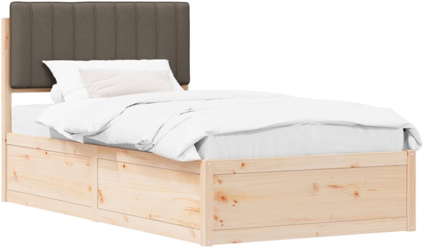 vidaXL Bettgestell mit gepolstertem Kopfteil Taupe 100x200 cm 877792