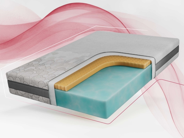 Ergonomische Latexmatratze, Höhe 19 cm, Härtegrad H2, Rollmatratze mit HR-Schaum, für Allergiker mit abnehmbarem Bezug - 200 x 200 cm - ROVO - APRI