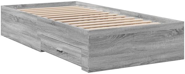 vidaXL Bettgestell mit Schubladen Grau Sonoma 75x190 cm Holzwerkstoff 3280445 Bild 3