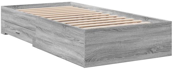 vidaXL Bettgestell mit Schubladen Grau Sonoma 75x190 cm Holzwerkstoff 3280445 Bild 6