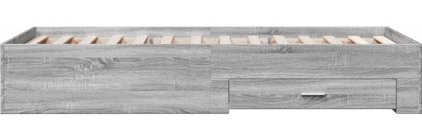 vidaXL Bettgestell mit Schubladen Grau Sonoma 75x190 cm Holzwerkstoff 3280445 Bild 5
