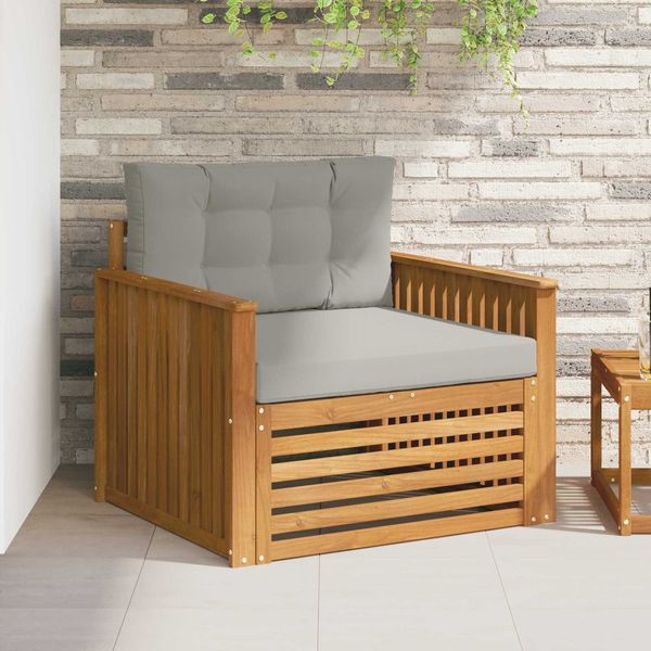 vidaXL Outdoor-Sofa Massives Akazienholz und Polyester 3436391