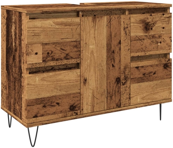 vidaXL Badschrank Altholz-Optik 80x33x60 cm Holzwerkstoff 857235