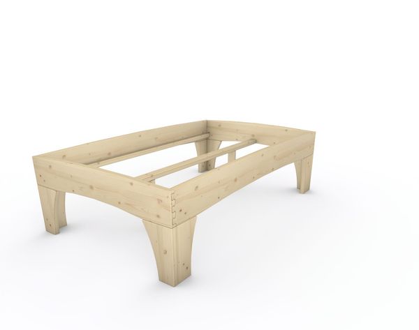 Holzbett (Fichte) "Rosi" 120 x 200 cm 58 cm ohne Kopfteil Massivholzbett Bett