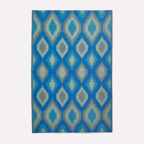 Homescapes Outdoorteppich Outdoor-Teppich Amber aus Polpropylen mit blau-grünem, 150x240 cm, rechteckig, Höhe: 20 mm