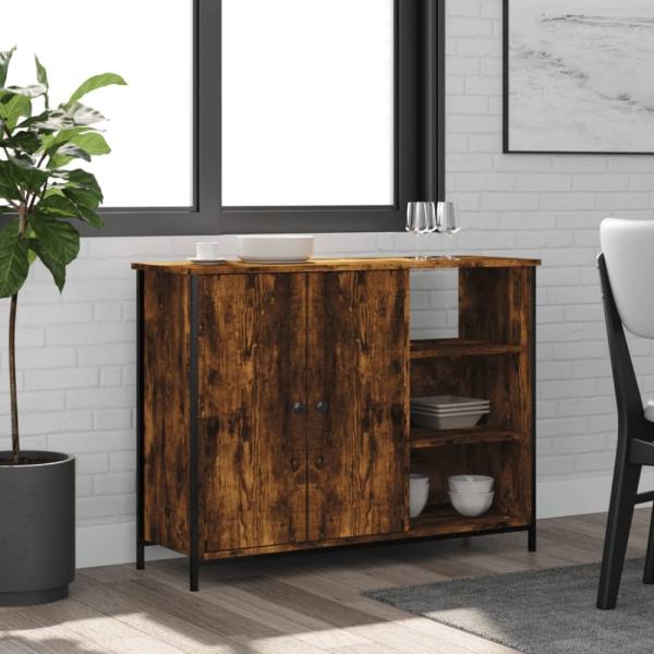 vidaXL Sideboard Räuchereiche 100x33x75 cm Holzwerkstoff 835551