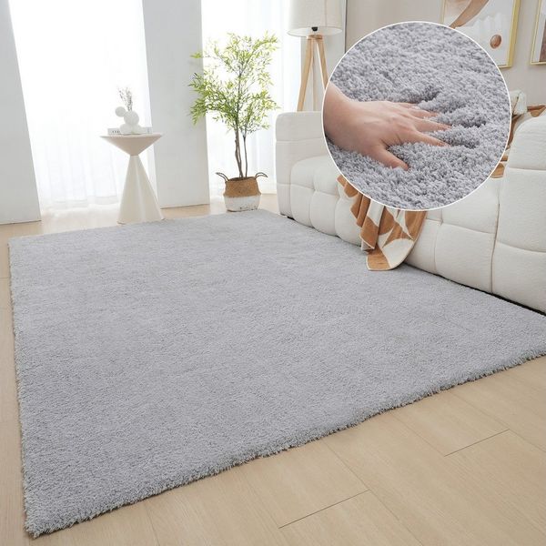 OTTO home Hochflor-Teppich Microfaser Teppich Magong, besonders weich, sehr feiner Flor, rechteckig, Höhe: 30 mm, uni, Wohnzimmer, Schlafzimmer, Kinderzimmer, auch rund und als Läufer