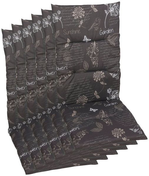 GO-DE Hochlehnerauflage Amalfi, (Set, 6 St), 118x48 cm