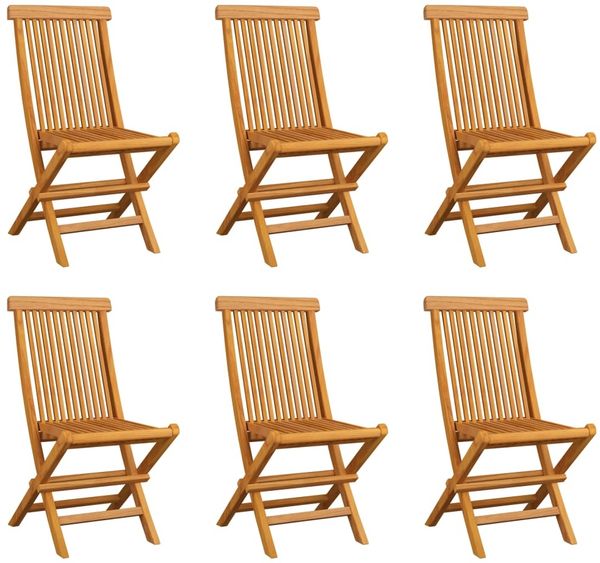 vidaXL Klappbare Gartenstühle 6 Stk. Massivholz Teak 3065527
