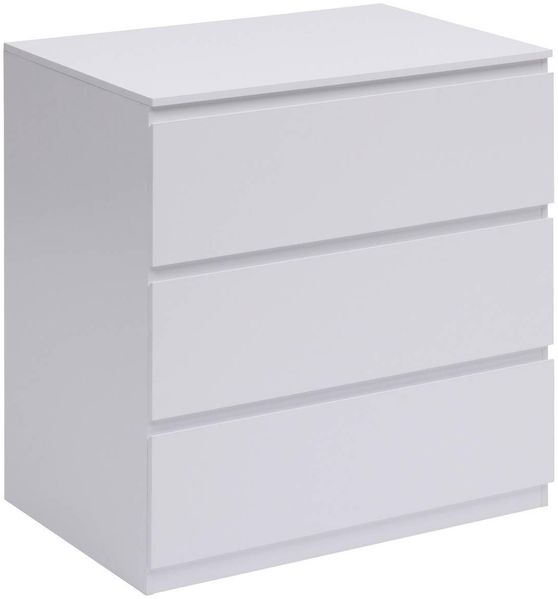 5 five simply smart 5Five – DOLO Weiße Kommode aus Faserplatte – 3 Schubladen – 73 x 48 x 78 cm – Aufbewahrungsmöbel, Schlafzimmerorganisation, praktisches Möbelstück