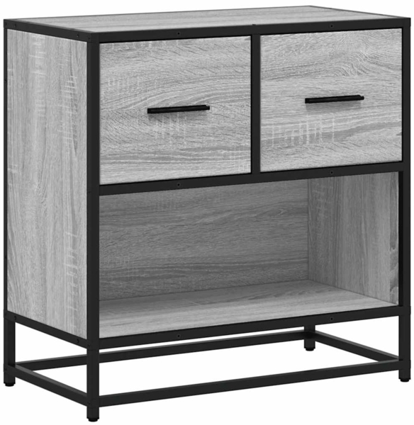 vidaXL Nachttisch Grau Sonoma 60x31x60 cm Holzwerkstoff und Metall 848697