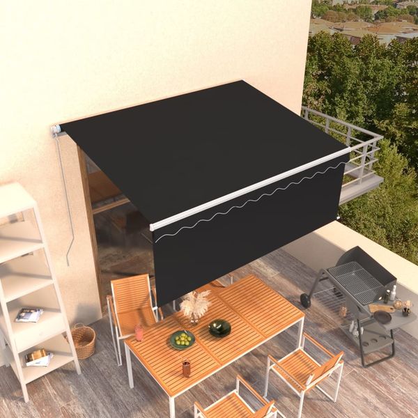vidaXL Markise Manuell Einziehbar mit Rollo 3x2,5 m Anthrazit 3069259