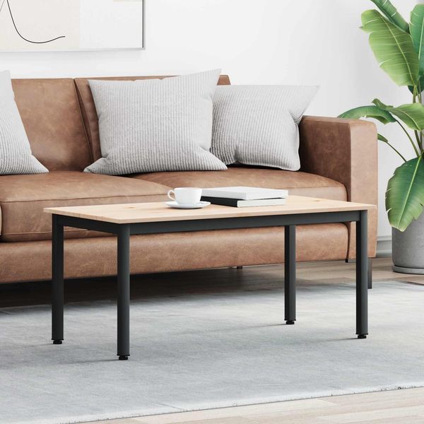 vidaXL Couchtisch Natur 100 x 50 x 45 cm Massives Kiefernholz 892765