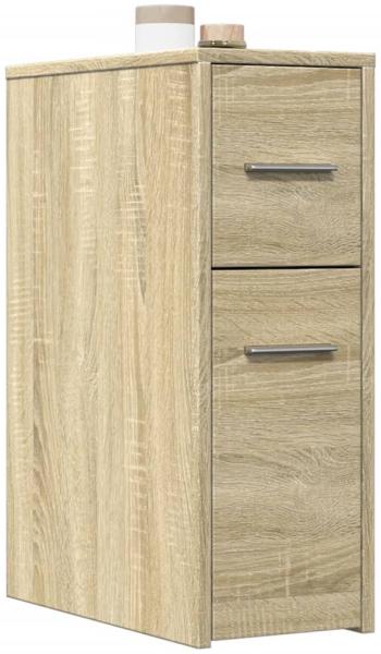 vidaXL Badschrank Schmal mit Rollen Sonoma-Eiche Holzwerkstoff 855279