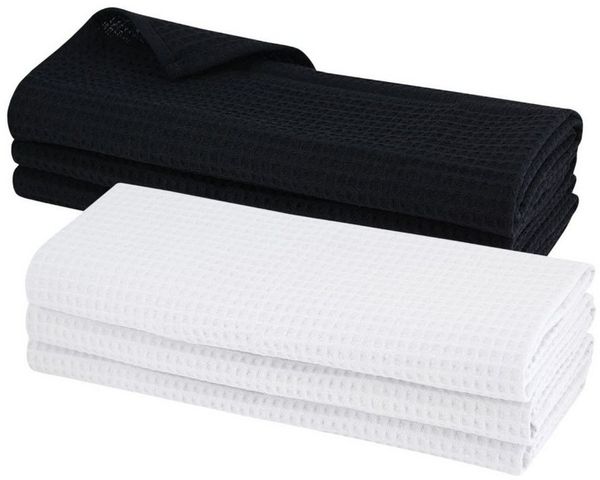Engelland Geschirrtuch Poliertuch, (Vorteils-Set, 6-tlg, Waffel-Pique), 100 % Baumwolle, integrierte Aufhängeschlaufe, 70x50 cm