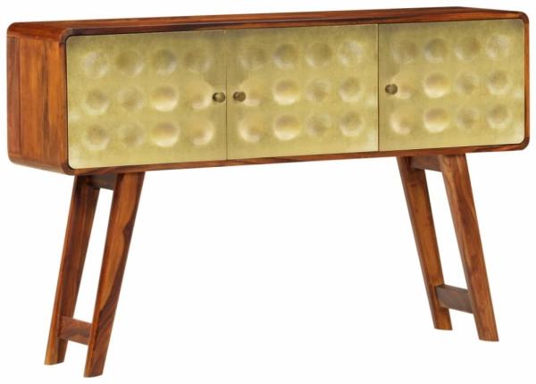 vidaXL Sideboard mit Goldaufdruck 120 x 30 x 80 cm Massivholz