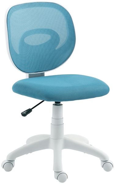 Drehstuhl 53x59,5x81-89 cm, ergonomisch mit C-förmiger Rückenlehne, höhenverstellbar, blau Bild 7