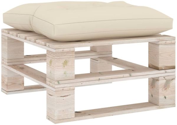 vidaXL Palettenkissen Creme 60 x 61,5 x 10 cm Stoff