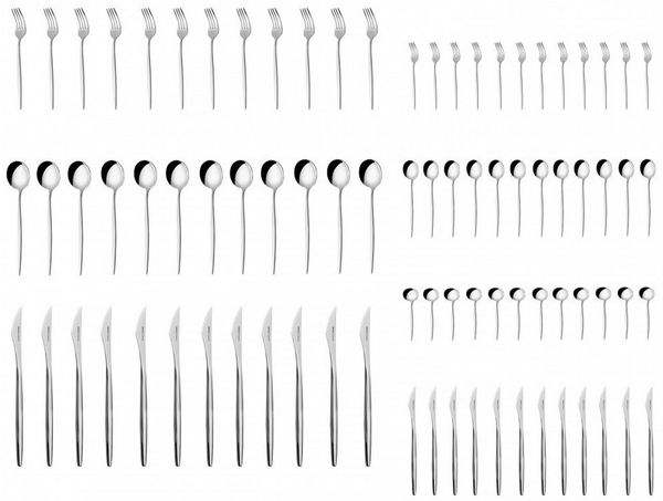 Karaca Besteck-Set Karaca New Porto Platin Besteckset für 12 Personen 84teilig Edelstahl, 12 Personen