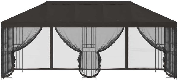 vidaXL Pavillon mit Seitenwänden 6 x 3 m Anthrazit Polyester und Stahl 3375996 Bild 3