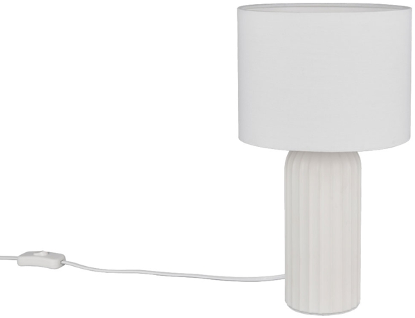 Tischleuchte, Keramik, weiß, E27, Schnurschalter, H 36 cm Bild 6