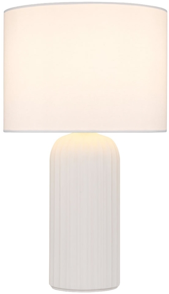 Tischleuchte, Keramik, weiß, E27, Schnurschalter, H 36 cm Bild 1