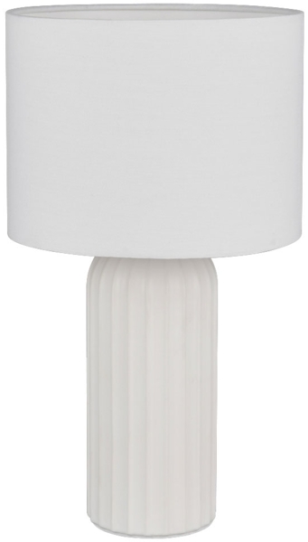Tischleuchte, Keramik, weiß, E27, Schnurschalter, H 36 cm Bild 8