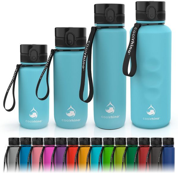coolrhino Trinkflasche rhinoSport Tritan Sportflasche 350 ml, 650 ml, 1 liter, 1,5 l, Wasserflasche auslaufsicher für Sport, Outdoor, Schule und Fahrrad
