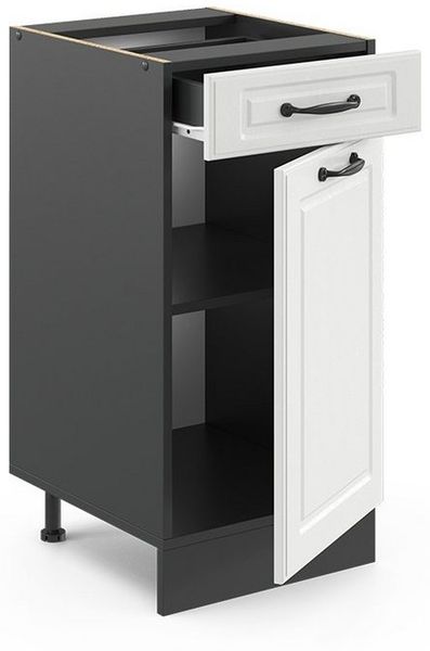 Küchenunterschrank R-Line Weiß Landhaus 40 cm ohne Arbeitsplatte Vicco Bild 3