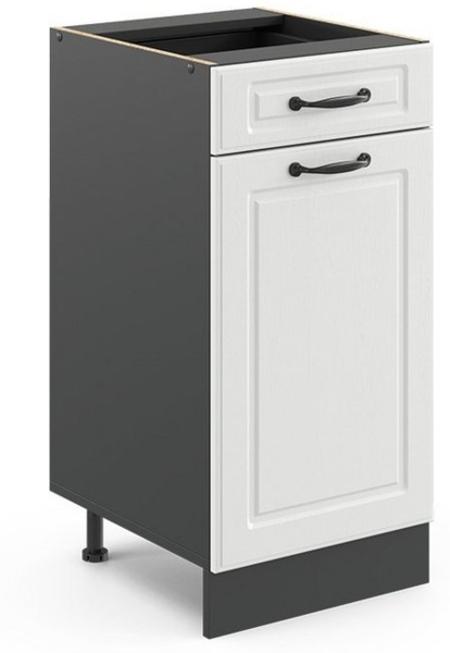 Küchenunterschrank R-Line Weiß Landhaus 40 cm ohne Arbeitsplatte Vicco