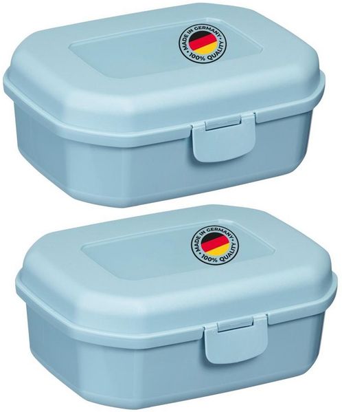 Westmark 2 Brotdosen/Snackboxen -Maxi- 935 ml, mit Klick-Verschluss, Höhe: ca. 7,4 cm, Kunststoff, Blau, 235222EB