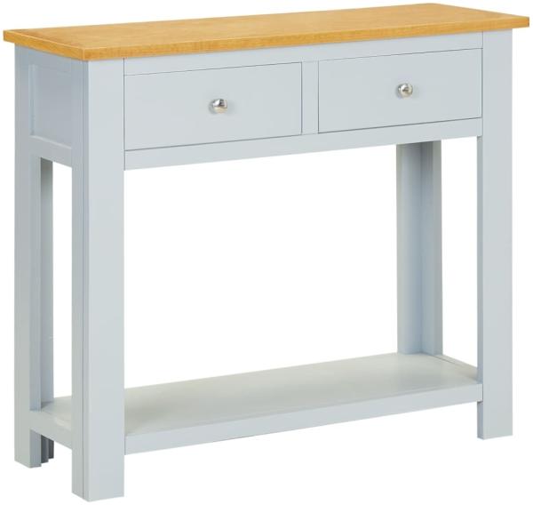 vidaXL Konsolentisch 83 x 30 x 73 cm Massivholz Eiche, Anzahl Schubladen: 2 [288635]