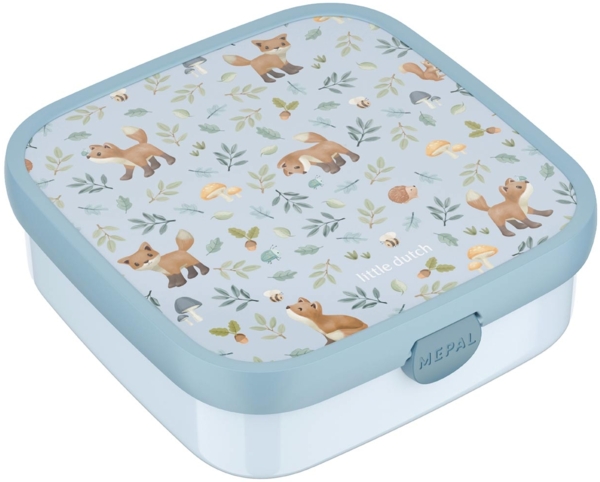 Mepal 'Campus' Brotdose Groß inklusive 2 auslaufsicheren Bento Fächern & Gabel, Kunststoff Forest Friends, 1250 ml