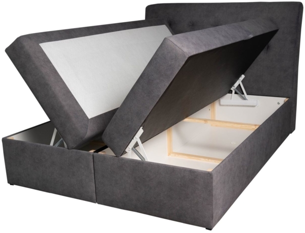 Boxspringbett Schlafzimmerbett DASIO 180x200cm Stoff Apricot inkl. Bettkasten Bild 4