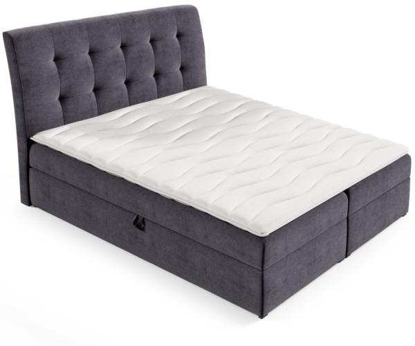 Boxspringbett Schlafzimmerbett DASIO 180x200cm Stoff Apricot inkl. Bettkasten Bild 2