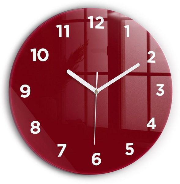 Tulup Wanduhr Wanduhr Glasrunde Uhr Moderne Glaswanduhr 30cm Uhr aus Gehärtetem Glas