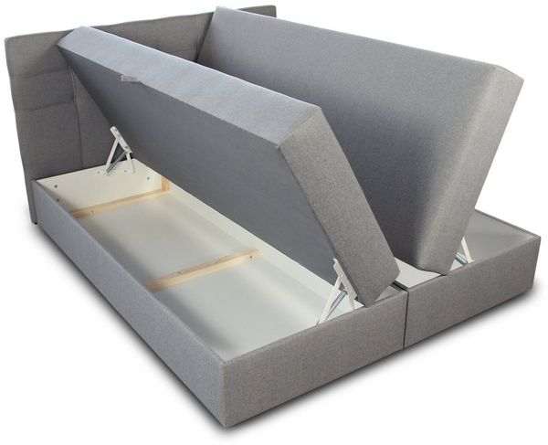 Boxspringbett Best mit 2 Bettkästen, Doppelbett mit Bonell-Matratze und Topper, Polsterbett, Bett (Grau (Inari 91), 160 x 200 cm) Bild 2