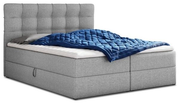 Boxspringbett Best mit 2 Bettkästen, Doppelbett mit Bonell-Matratze und Topper, Polsterbett, Bett (Grau (Inari 91), 160 x 200 cm) Bild 4