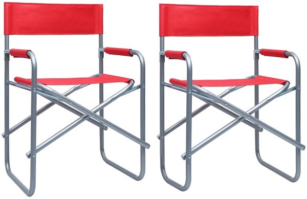 Gartenstühl, Regiestühle 2 pcs Stahl Rot