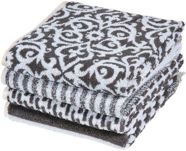 PAD Handtuch Set FAMILY, 50x100 cm, Frottee (8-St), Made in Europe, verschiedene Muster in einem Set, mit Fransen