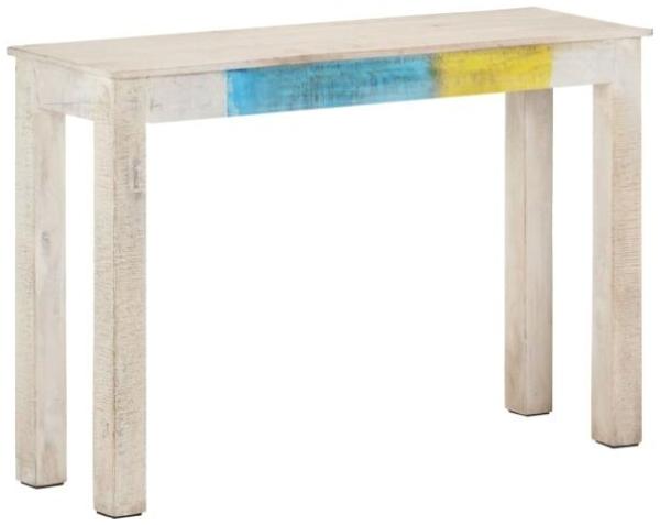 vidaXL Konsolentisch Weiß 115x35x77 cm Raues Mangoholz 323556