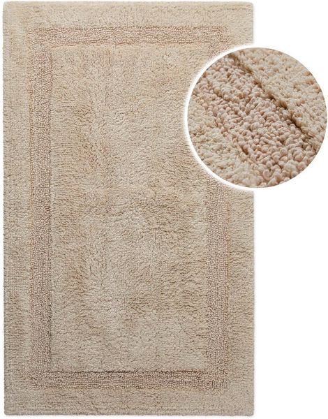 Wecon home Basics Badematte Knut, Höhe 20 mm, Baumwolle, rechteckig, waschbar, rutschfest, strapazierfähig, pflegeleicht, Bordüre, weich