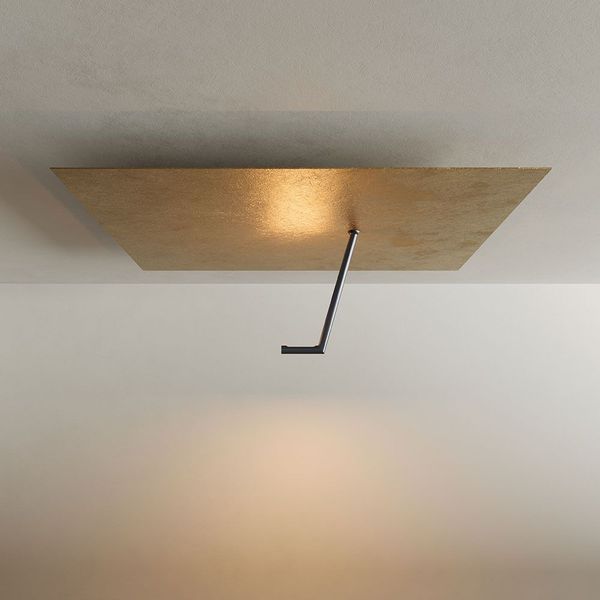 s.luce Hook LED Wand- und Deckenlampe Blattgold 62x62cm