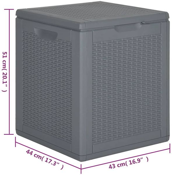 vidaXL Gartenbox Grau PP Rattan 90 L 364059 Bild 8