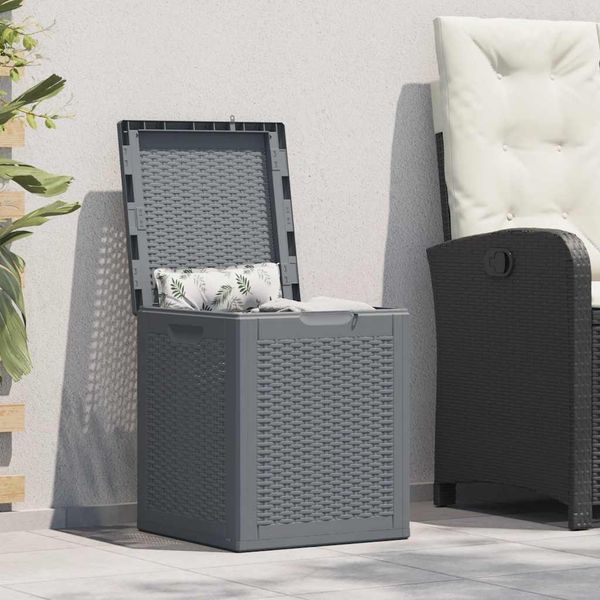 vidaXL Gartenbox Grau PP Rattan 90 L 364059