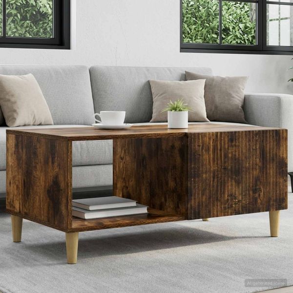 vidaXL Couchtisch Geräucherte Eiche 90 x 50 x 40 cm Holzwerkstoff 894730