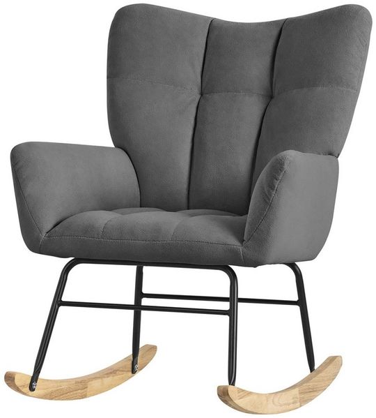 ML-DESIGN Stuhl Schaukelsessel Ohrenstuhl Schaukelstuhl Akzentstuhl Schwingstuhl (1 St), Stillsessel ideal für Wohn- & Babyzimmer Schwingsessel Frottee-Optik