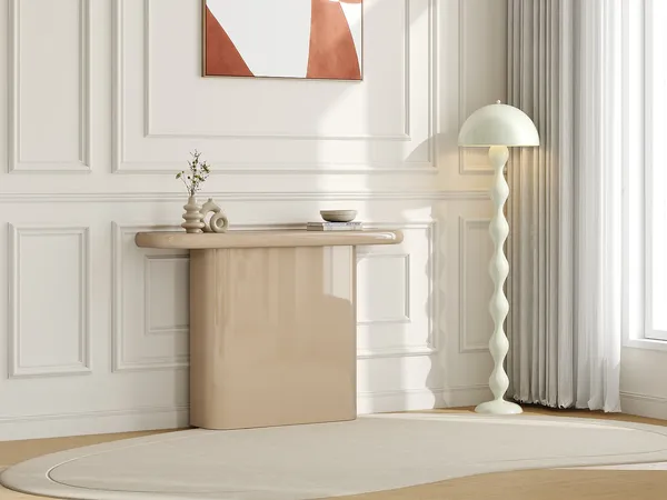 Vente-unique - RABIRI Konsole Holz, Platte Beige - B 35 cm x H 81 cm x L 120 cm